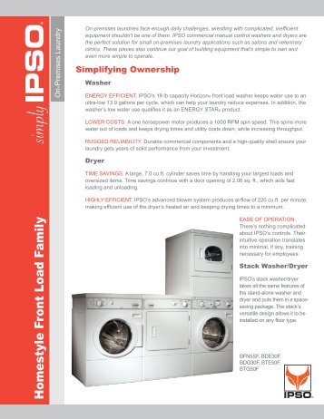 Front Load Family Washers Brochure - Steiner-Atlantic