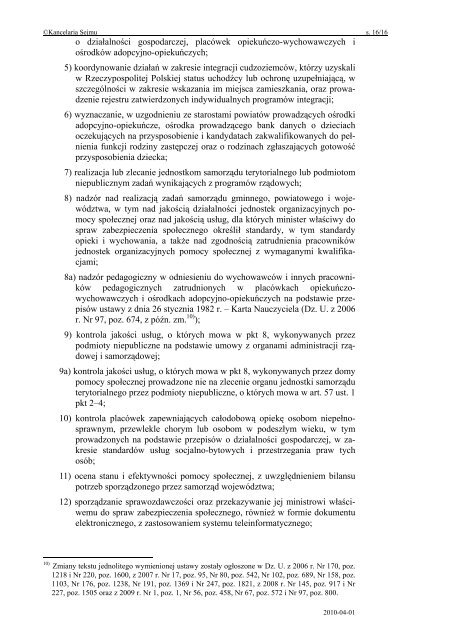 Ustawy o pomocy spoÅecznej - Bezrobocie.org.pl