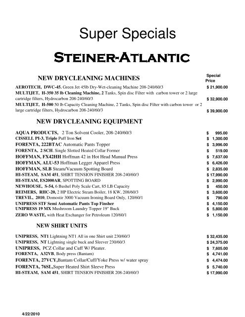 WEB FLYER - Steiner-Atlantic