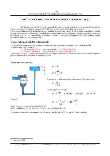 91 CAPITOLO 8: PROVE PER DETERMINARE LA ... - Virgilio