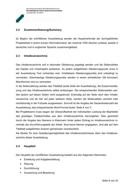 Die Gestaltung schriftlicher Ausarbeitungen unter besonderer ...