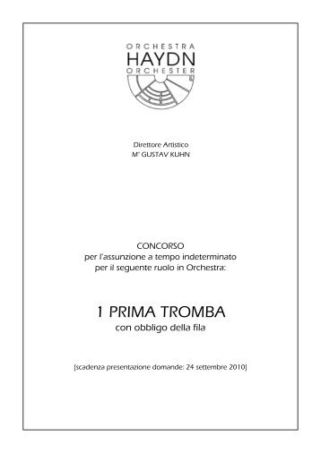1 PRIMA TROMBA - Orchestra Haydn Orchester