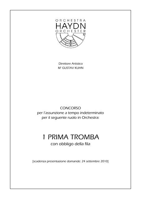 1 PRIMA TROMBA - Orchestra Haydn Orchester