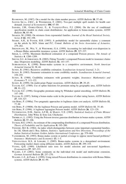 Actuarial Modelling of Claim Counts Risk Classification, Credibility ...