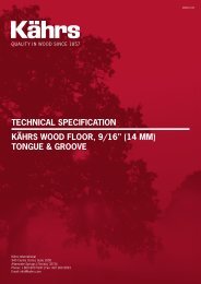 Technical SpecificaTion KÃ¤hrS Wood floor, 9/16