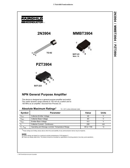 2N3904 MMBT3904 PZT3904 - DSpace@MIT