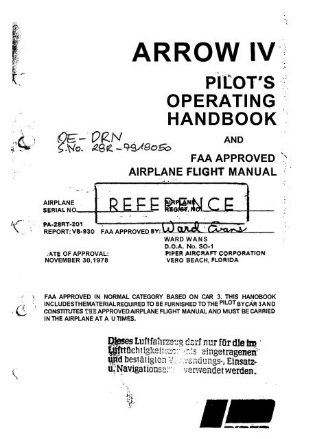 PA28RT POH - Seattle Flight Instruction