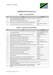 Tanzania PVoC Products List - Ed 1-1 - Bureau Veritas