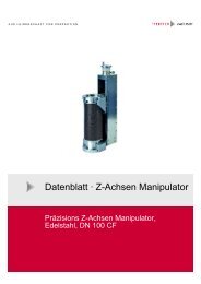 Datenblatt Ã‚Â· Z-Achsen Manipulator - Pfeiffer Vacuum
