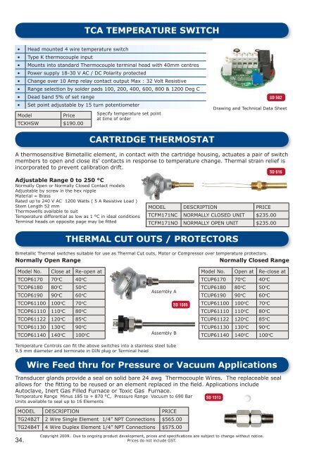 TEMPERATURE Â°CONTROLS - Temperature Controls