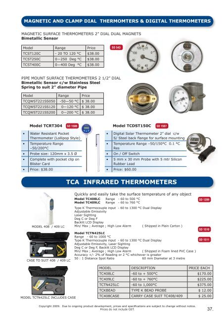 TEMPERATURE Â°CONTROLS - Temperature Controls