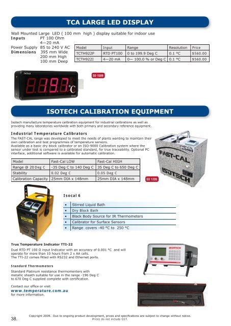 2012 Product Catalogue - Temperature Controls