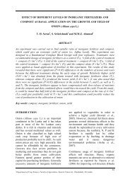 EFFECT OF DIFFERENT LEVELS OF INORGANIC FERTILIZERS ...