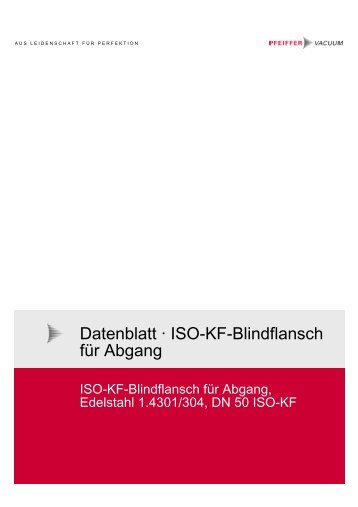 ISO-KF- Blindflans ch für Abgang - Pfeiffer Vacuum