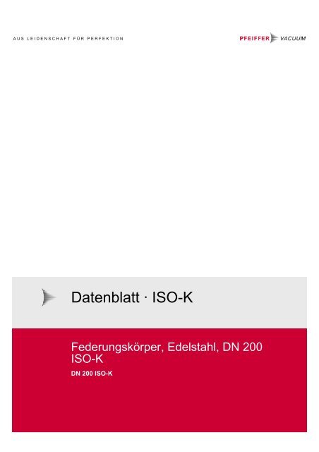 Datenblatt · ISO-K - Pfeiffer Vacuum