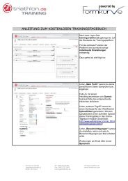 anleitung zum kostenlosen trainingstagebuch - Training Triathlon.de