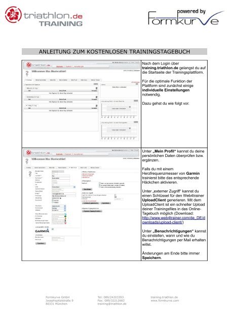 anleitung zum kostenlosen trainingstagebuch - Training Triathlon.de