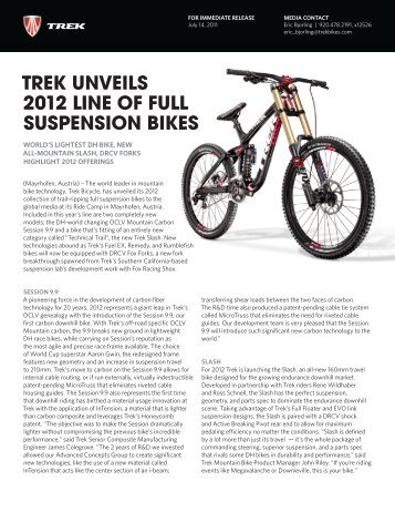 trek unveils 2012 line of full suspension bikes - Triathlon.de