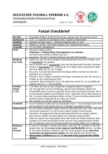 Futsal-Steckbrief