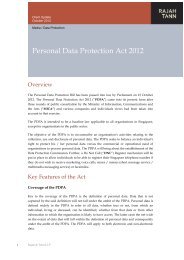 Personal Data Protection Act 2012 - eOASIS - Rajah & Tann LLP