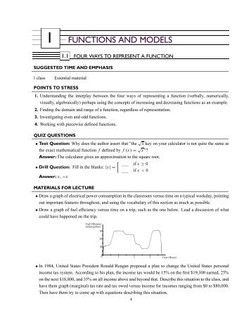 1 FUNCTIONS AND MODELS