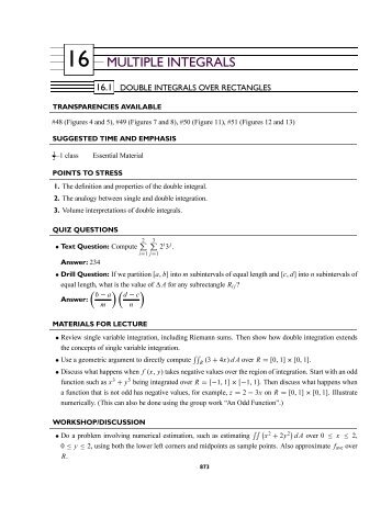 16 MULTIPLE INTEGRALS