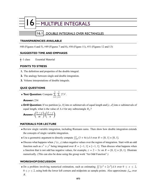 16 MULTIPLE INTEGRALS