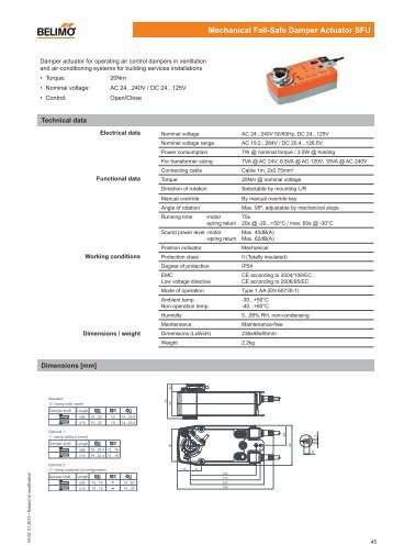 Mechanical Fail-Safe Damper Actuator SFU - Belimo Actuators ...