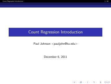 Count Regression Introduction - Paul Johnson Homepage