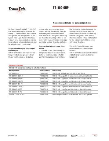 TT1100-OHP - Leckagewarn- und Ortungssystem TraceTek