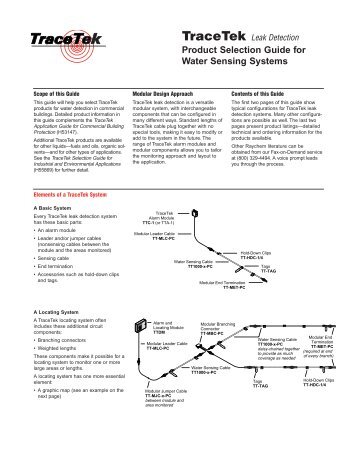 Leak Detection Product Selection Guide for Water Sensing Systems
