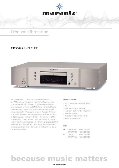 CD5004 - CD Player_EN.indd - Marantz