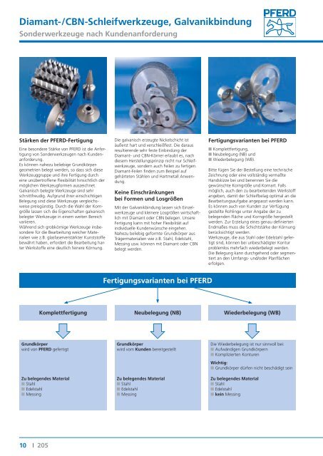 Katalog 205 - Diamant- und CBN-Werkzeuge - Pferd