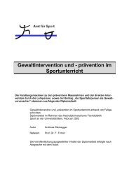 Gewaltintervention und - prÃ¤vention im Sportunterricht - SVSB