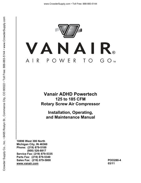 Vanair ADHD Powertech - Crowder Supply
