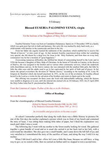 Blessed EUSEBIA PALOMINO YENES, virgin