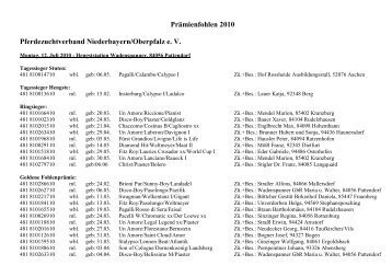 Prämienfohlen 2010 Pferdezuchtverband Niederbayern/Oberpfalz e ...