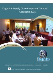 iCognitive Supply Chain Corporate Training Catalogue 2015