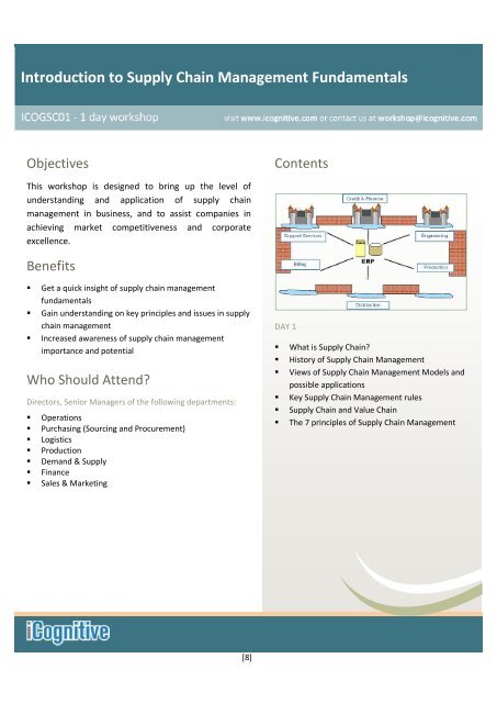 iCognitive Supply Chain Corporate Training Catalogue 2015