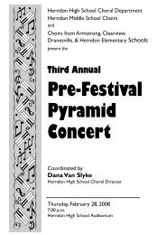 Pre-Festival Pyramid Concert - Herndon High School Choir ...