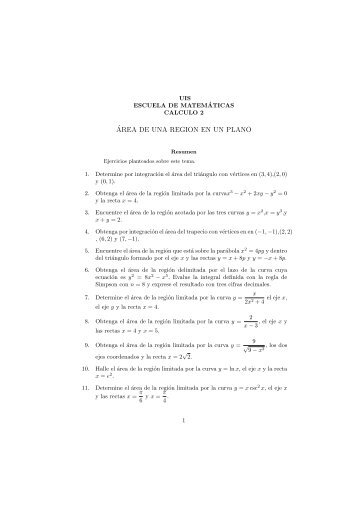 Â´AREA DE UNA REGION EN UN PLANO - Escuela de MatemÃ¡ticas ...