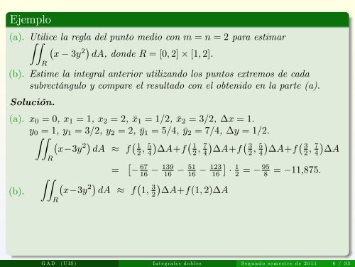 Integrales multiples - Escuela de MatemÃ¡ticas de la UIS