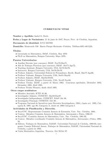 Curriculum - Escuela de MatemÃ¡ticas de la UIS