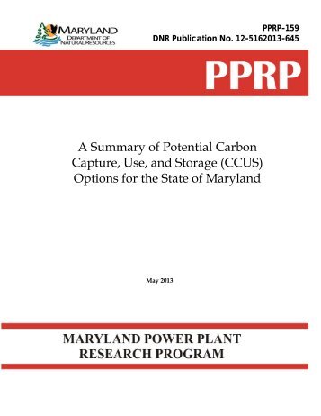 A Summary of Potential Carbon Capture, Use, and Storage (CCUS ...