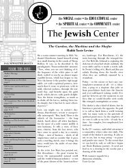 Fall Newsletter 2013 - The Jewish Center