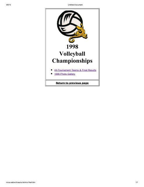 1998 Volleyball Championships