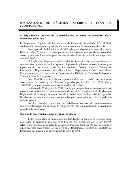 REGLAMENTO DE RÃGIMEN INTERIOR Y PLAN DE ... - IES Alquibla