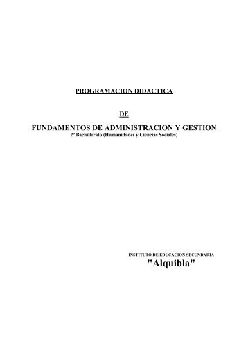 FUNDAMENTOS DE ADMINISTRACION Y GESTION - IES Alquibla