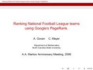 Ranking National Football League teams using Google's PageRank.
