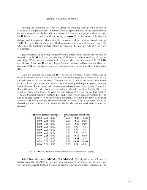 SPECTRAL CLUSTERING AND VISUALIZATION: A ... - Carl Meyer